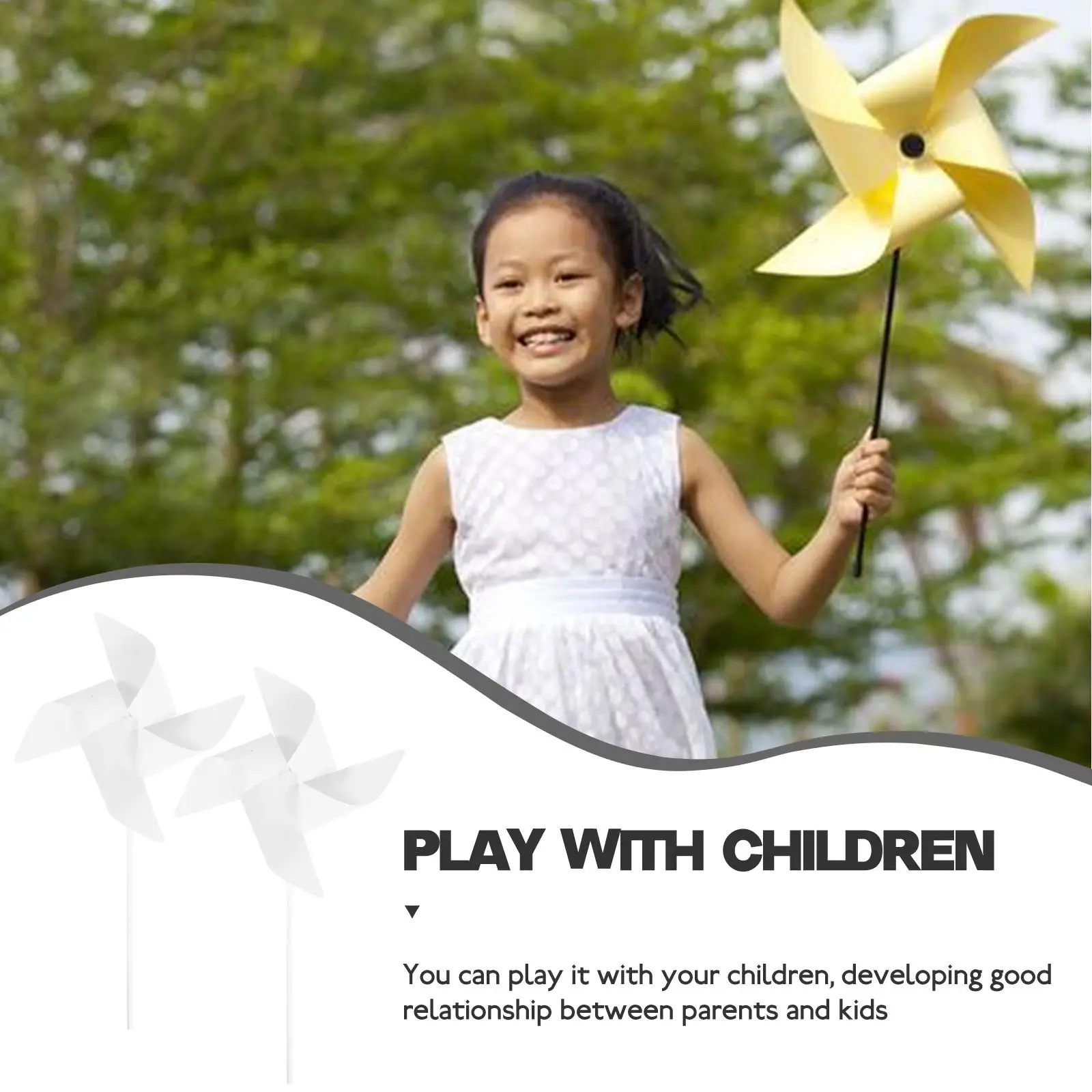 24 Pcs Coloring Pinwheel Educational Toys Child Windmills Blank Painting Crane DIY Paper