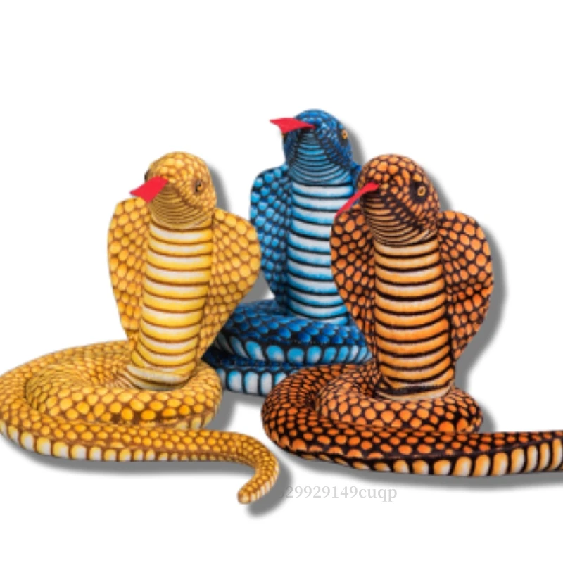 

110cm Artificial Snake Plush Toy The Lifelike Fierce Snake Cobra Snake Plush Stuffed Doll Decoration Holiday Bedroom Living room