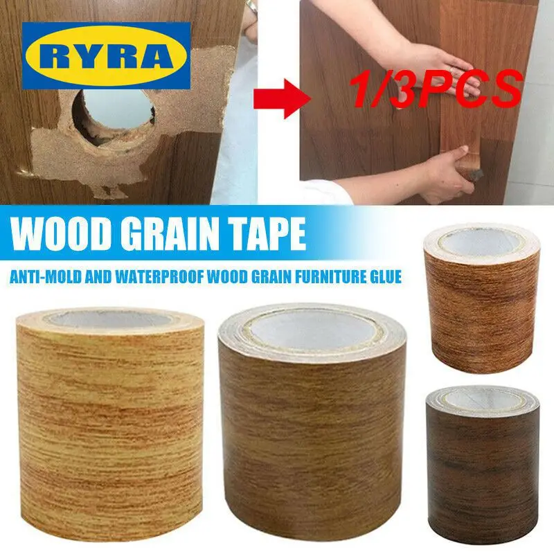 

1/3PCS Hot Sale Wood Grain Furniture Renovation Repair Duct Furniture Renovation Adhensive Skirting Waist Line Floor