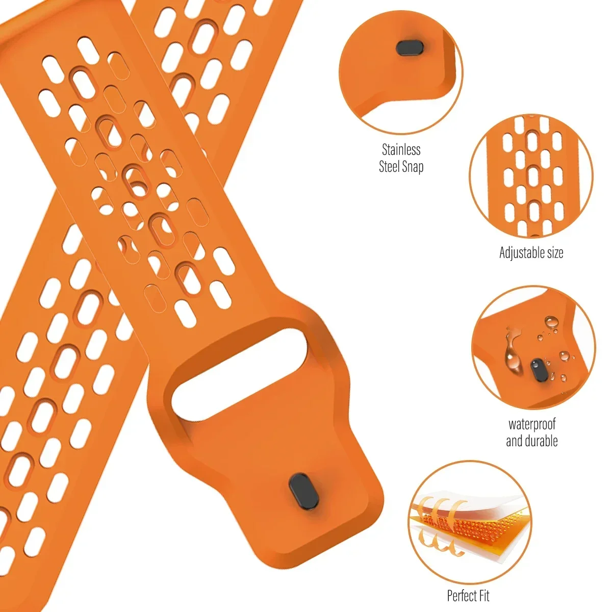 Versatile Sport Silicone Watch Strap - Multiple Sizes Available