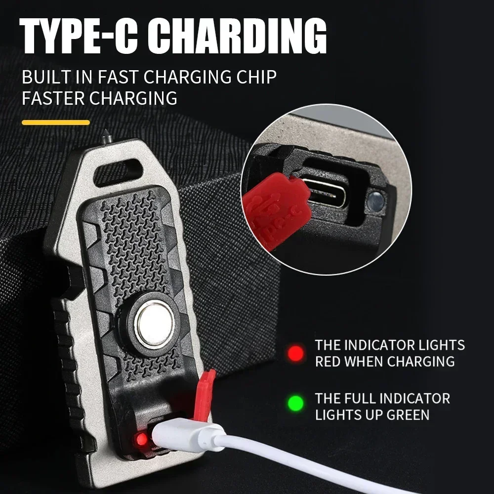 XIWANGFIRE Mini LED W5135 Flashlight Keyring Survival Whistle Feature Lamp Black Silver Color Hiking Camping Portable Flashlight