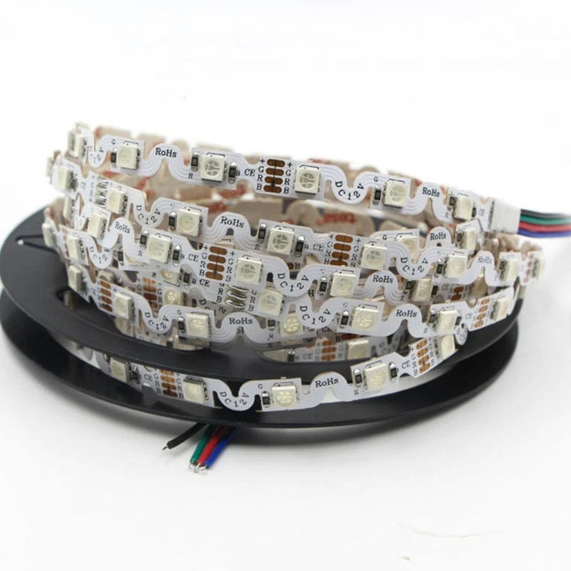 Светодиодная лента S-образной формы 100 м RGB белая/теплая гибкая 5050 60 светодиодов/м |
