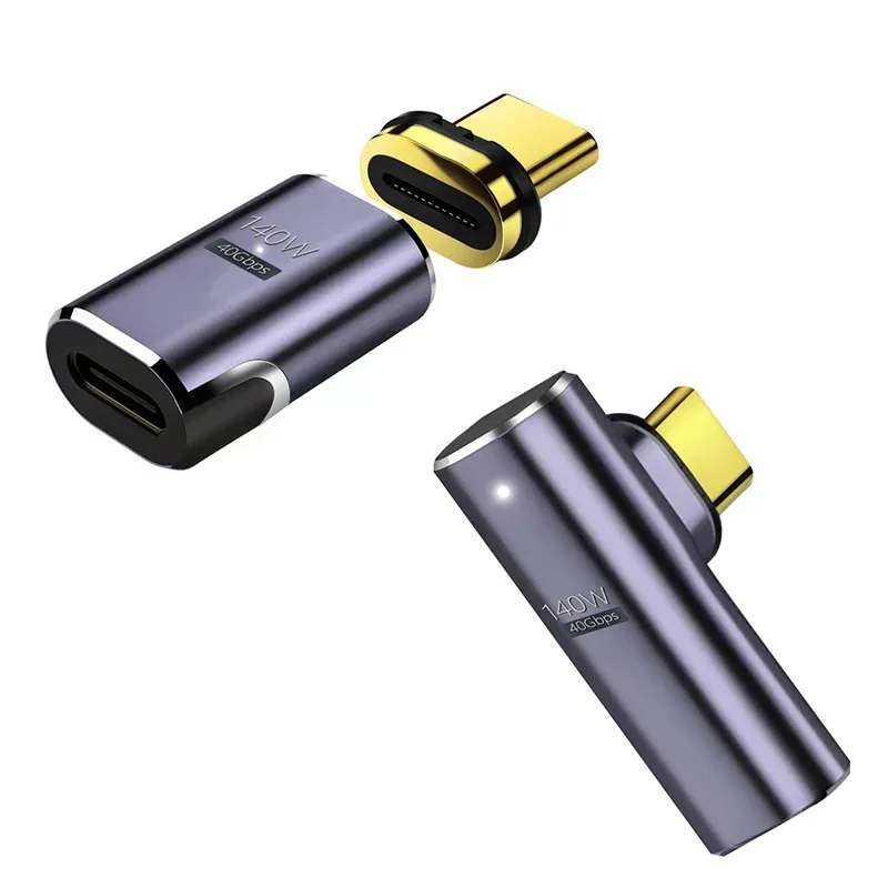 PD 140W 충전기 커넥터, USB C타입 마그네틱 어댑터, 티타늄 합금 고속 충전 컨버터, 도킹 스테이션용, 8K, 120Hz, 40Gbps