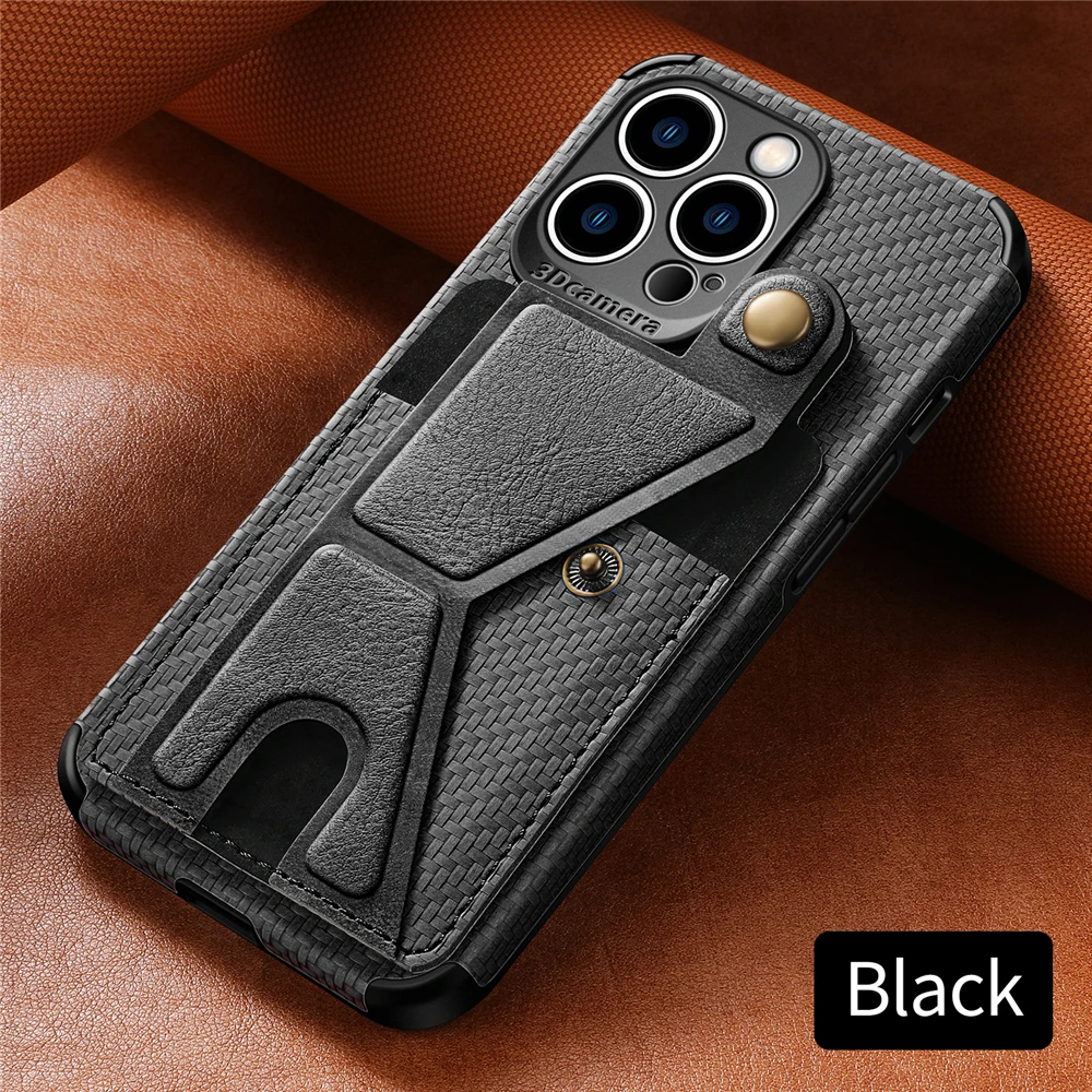Luxury Card Slot Magnetic Car Holder Case For iPhone with Kickstand