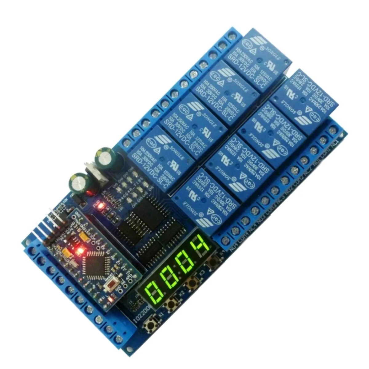 아두이노 다기능 지연 타이머 스위치 보드용 릴레이 실드 모듈, DC 12V 8 채널 프로 미니 PLC 보드