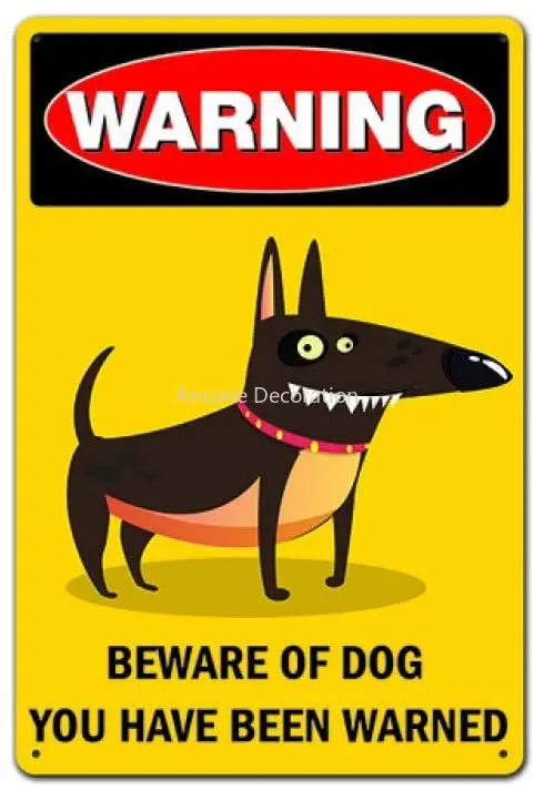 

Warning Dog Metal Signs Vintage Metal Poster Tin Sign Plate Retro Tinplate Plaque Metal Decoration For Bar Pub Club Garage