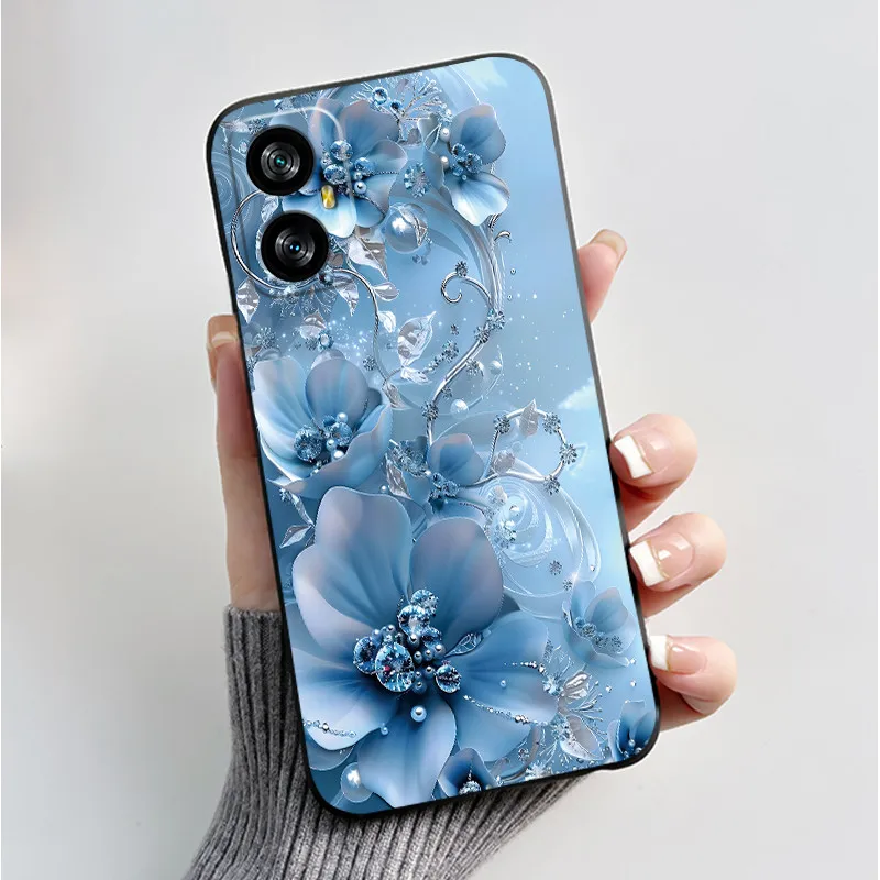 Elegant Butterfly Flower Black Soft Silicone Phone Case - Premium Back Cover