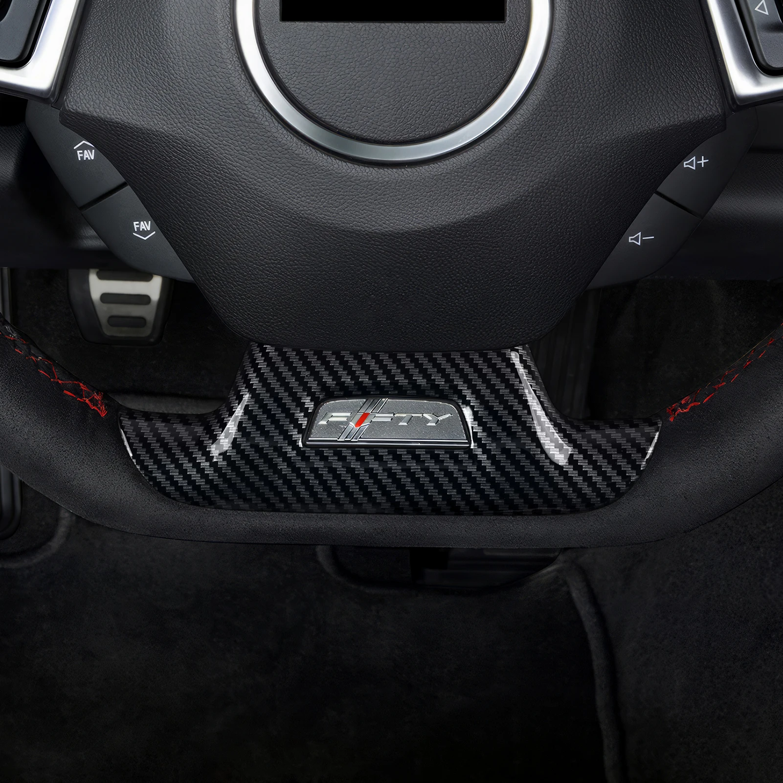 Aタイプ カーボン柄 カーステアリングホイール装飾ステッカーABSシェル