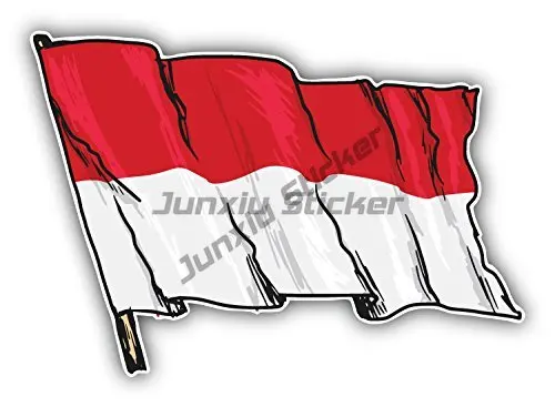 Monacan Coat of Arms and Flag Oval Sticker for Bumper, Laptop, and More