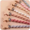 Baby Beech Wood Pentagram Pacifier Clip Handmade Woven Cotton Soother Nipple Chain For Baby Nursing Teether Chewing Toys Gift 4