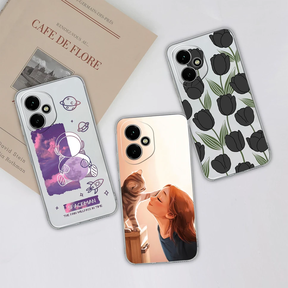 Cute Astronaut Transparent TPU Silicone Phone Case - High Quality Soft Back Cover
