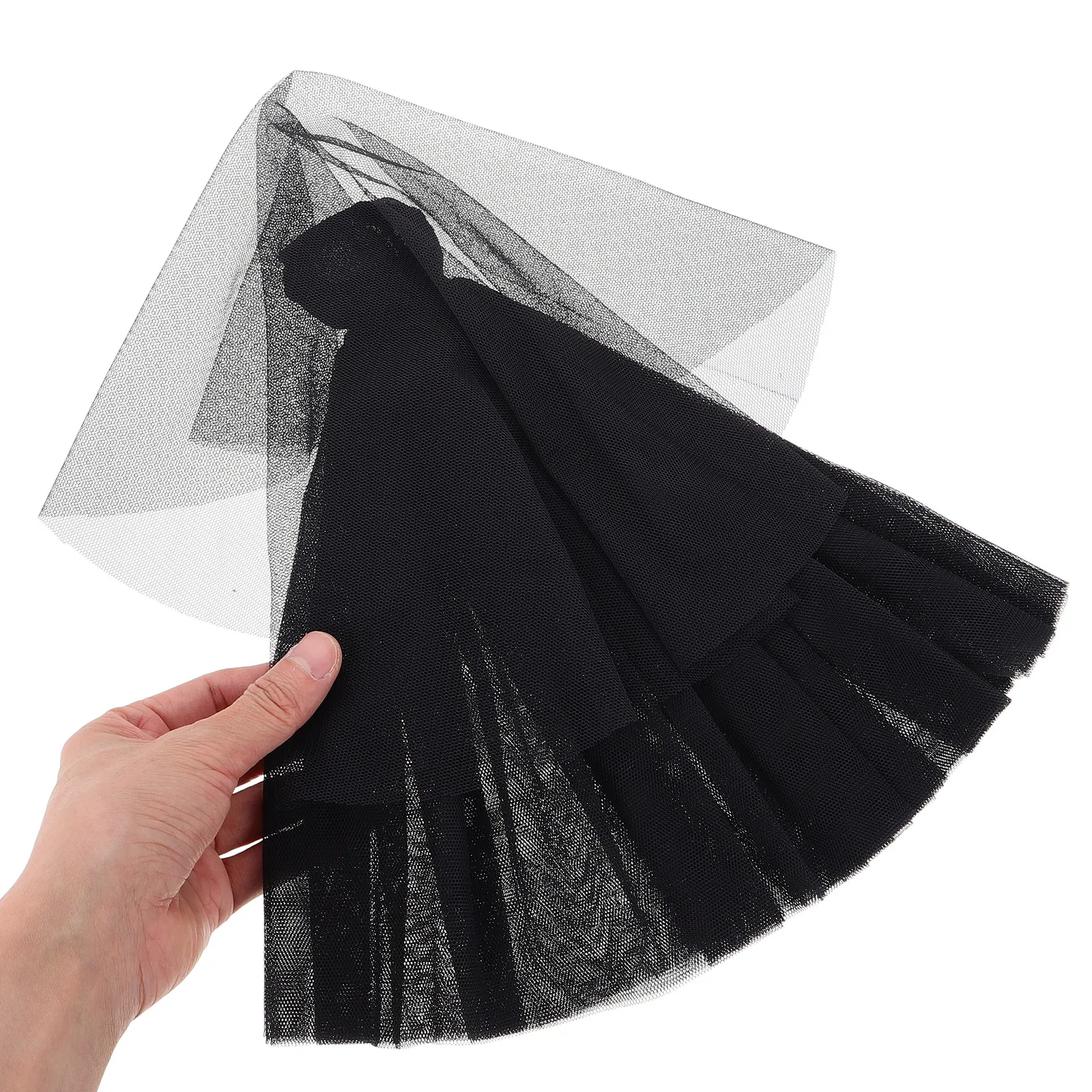 우아한 블랙 튤 웨딩 드레스 11인치 매칭 헤드 베일 정장 신부 가운 볼 파티 할로윈 의상 세트