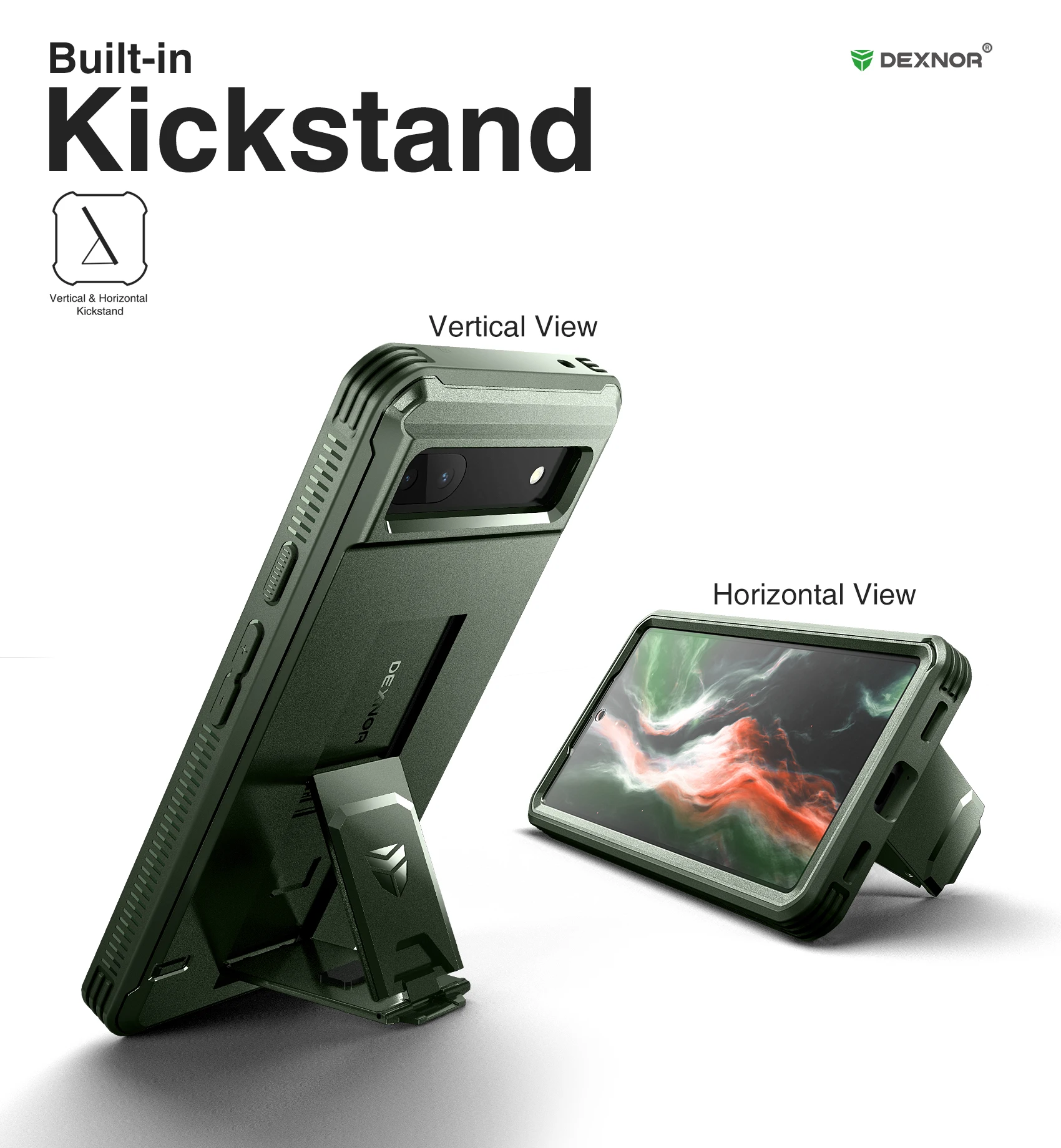 Heavy Duty Shockproof Protective Case with Built-in Screen Protector & Bracket