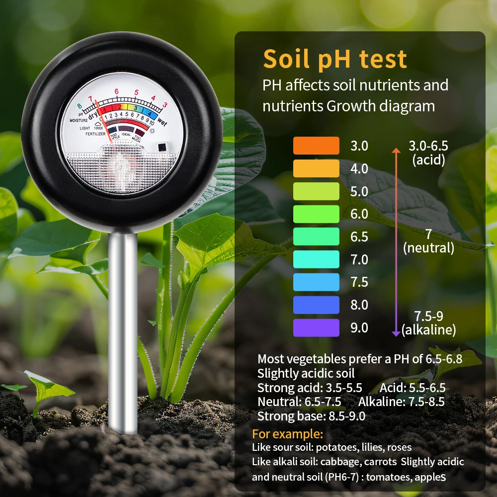 4 In 1 Soil PH Moisture Meter Tool for Greenhouse
