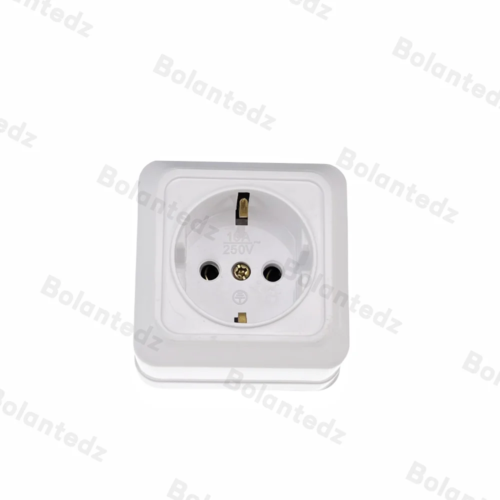 Wall Sockets 1 2 3 4 Sockets Plugs EU Exterior Electrical Outlets With Ground Power Socket Flame Retardant Paint Plastic