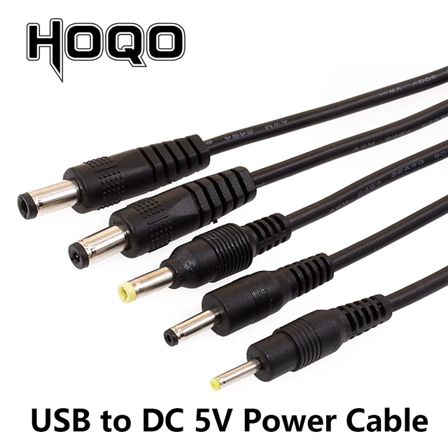 Universal 5V DC Power Cable USB to DC 5.5x2.1mm 3.5mm 4.0mm 4.8mm