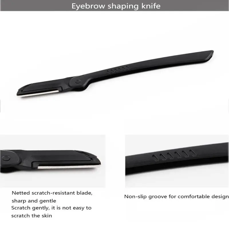 3 Pcs Eyebrow Tweezers Razor Scissors Professional Eyebrow Grooming Kit Stainless Steel Trimmer