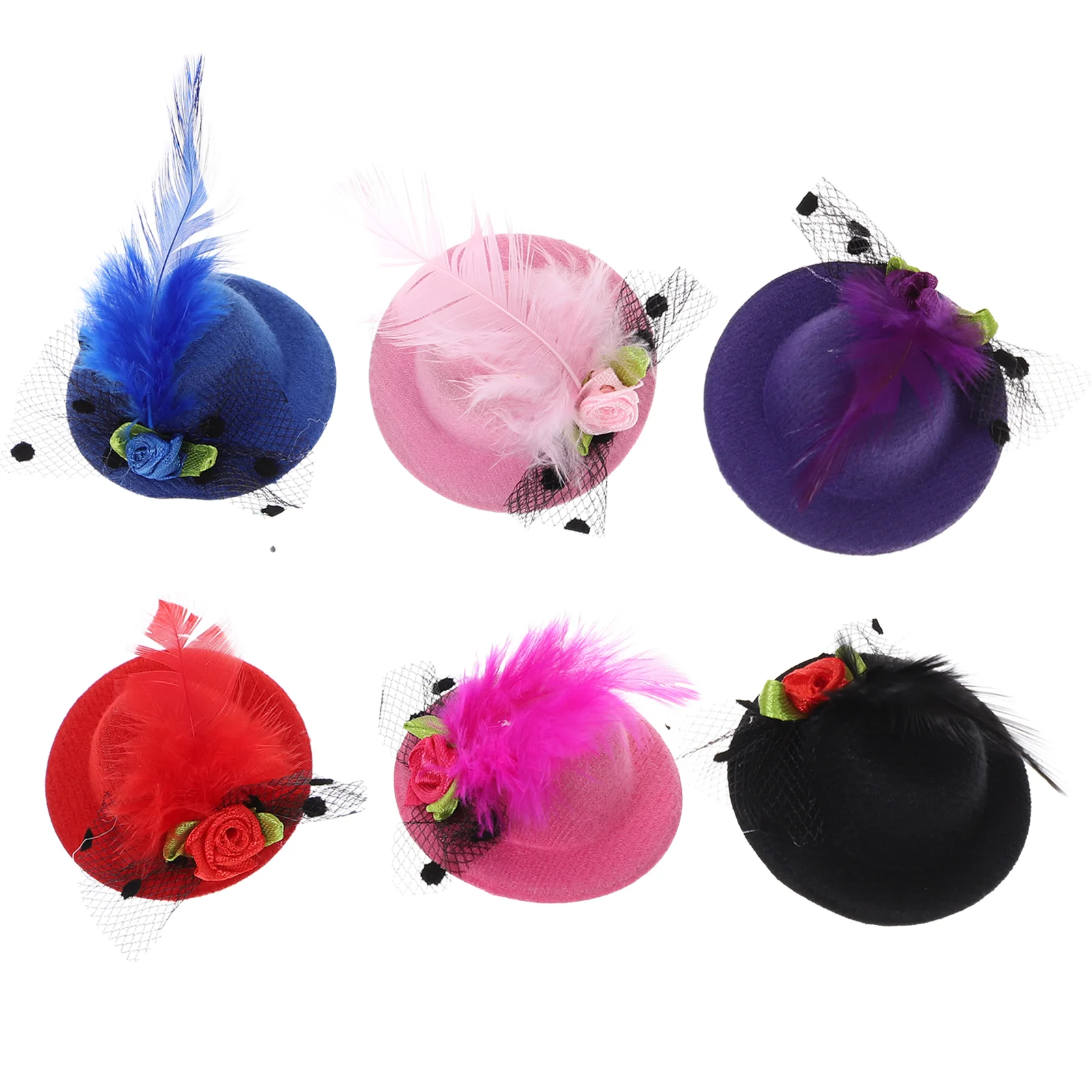 

5.5CM Hair Mini Hat Clip Hats Party Hairpins Kids Clips Fasinator Barrette Girl Costume Decorative For Kids(Random Color)