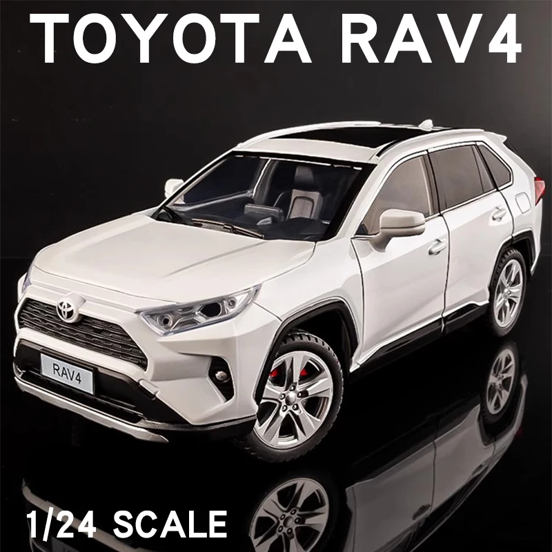 

1/24 Scale Toyota RAV4 Off-Road SUV Model Car Metal Diecast Vehicle Simulation Collection Sound & Light Toy For Kids Boys Gift