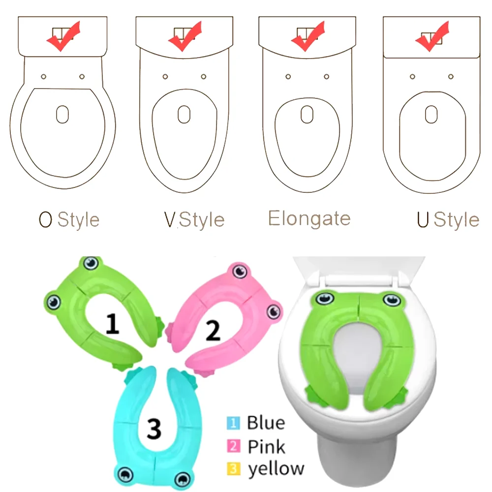 Description Picture 3 of itemFoldable Kids Toilet Seat Cover Mat Bathroom Toilet Pad Baby Toilet Training Seat Travel Potty Children Pot Seater Accessories