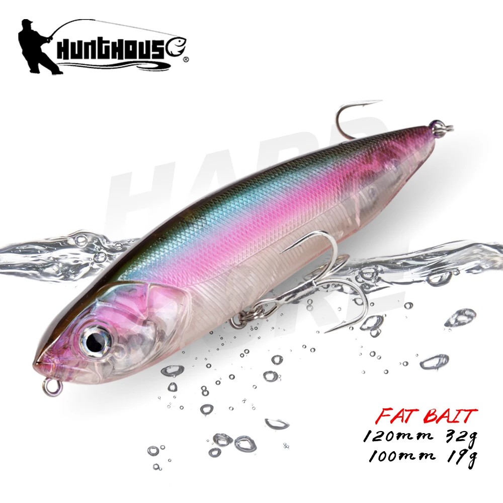 

Hunthouse Surface Topwater Pencil Fishing Lure 100mm/19g 120mm/32g Floating Bait For Bass Bluefish Saltwater Stickbait Wobbler