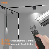 Remote Control LED Smart Track Lights Magnetic Rail Lighting Ultra Thin 6mm Surface Mounted Ceiling System Spodlight Floodlight 1