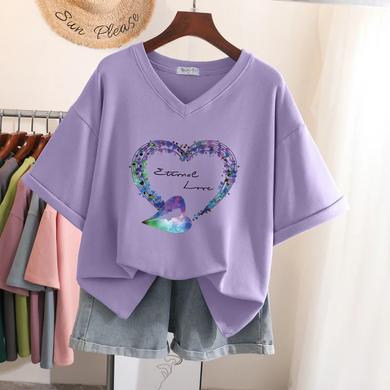 

Женская футболка с V-образным вырезом, с коротким рукавом