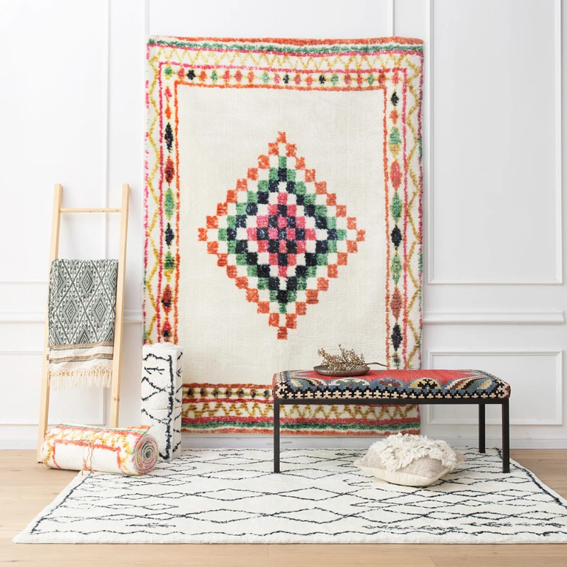 

Moroccan Style Non-Slip Soft Rugs, Living Room Decoration, Large Area, Bedside, Bedroom, Household, Cloakroom, Light, Luxury