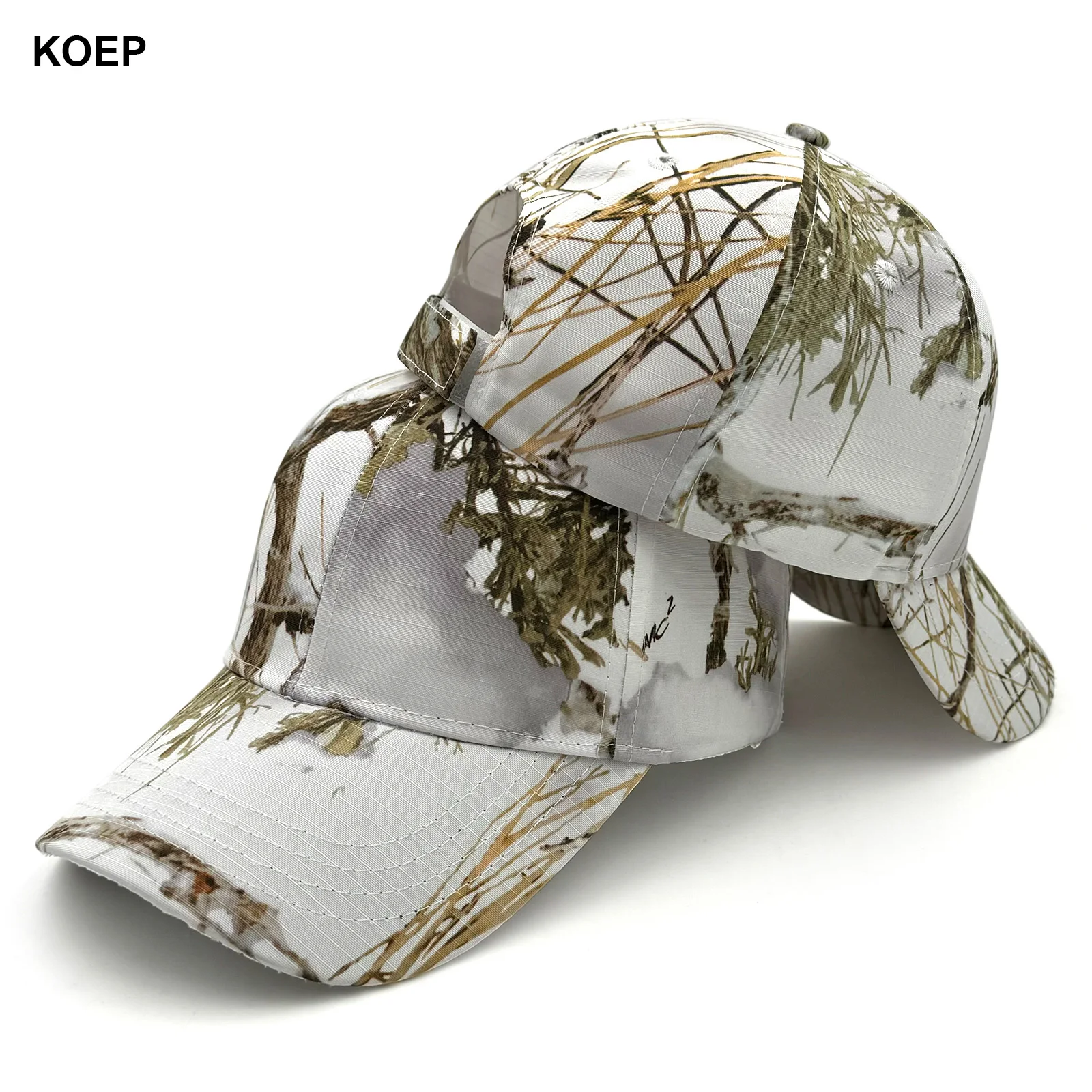 Casquette camouflage blanc pêche KOEP - Baseball cap neige pêche hiver chasse snapback