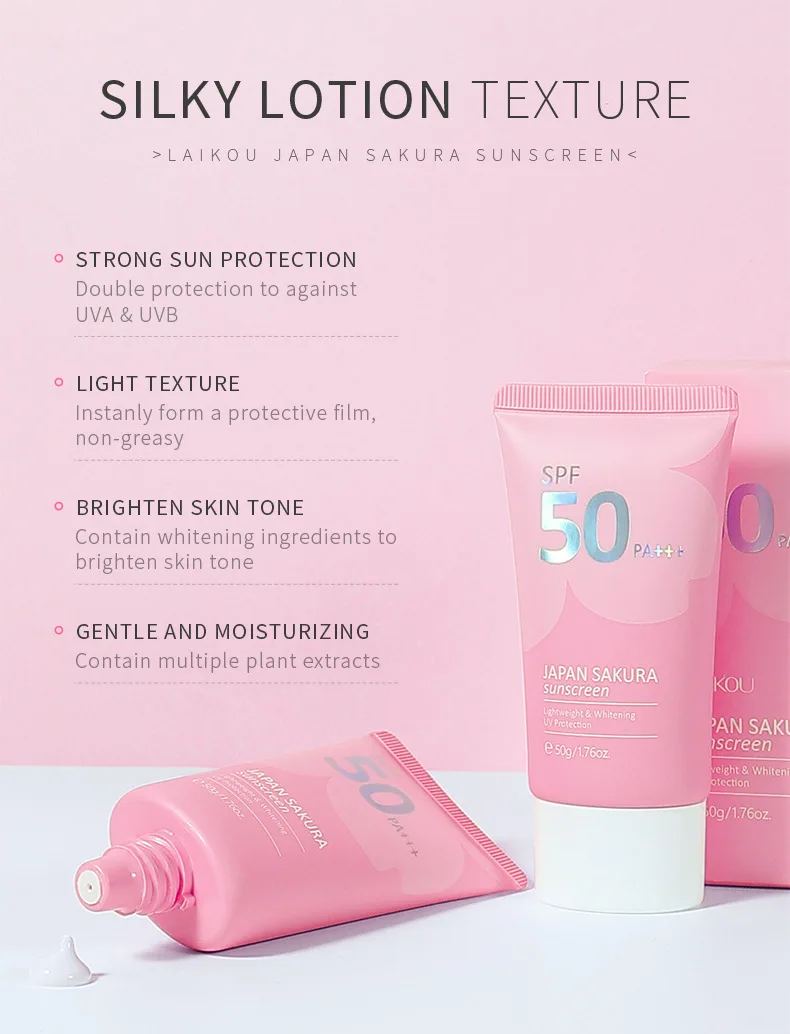 Aufhellender Sonnenschutz für Gesicht und Körper, Hautschutz, Anti-Aging, Talgkontrolle, feuchtigkeitsspendend, ggf. F 50_voghion.com