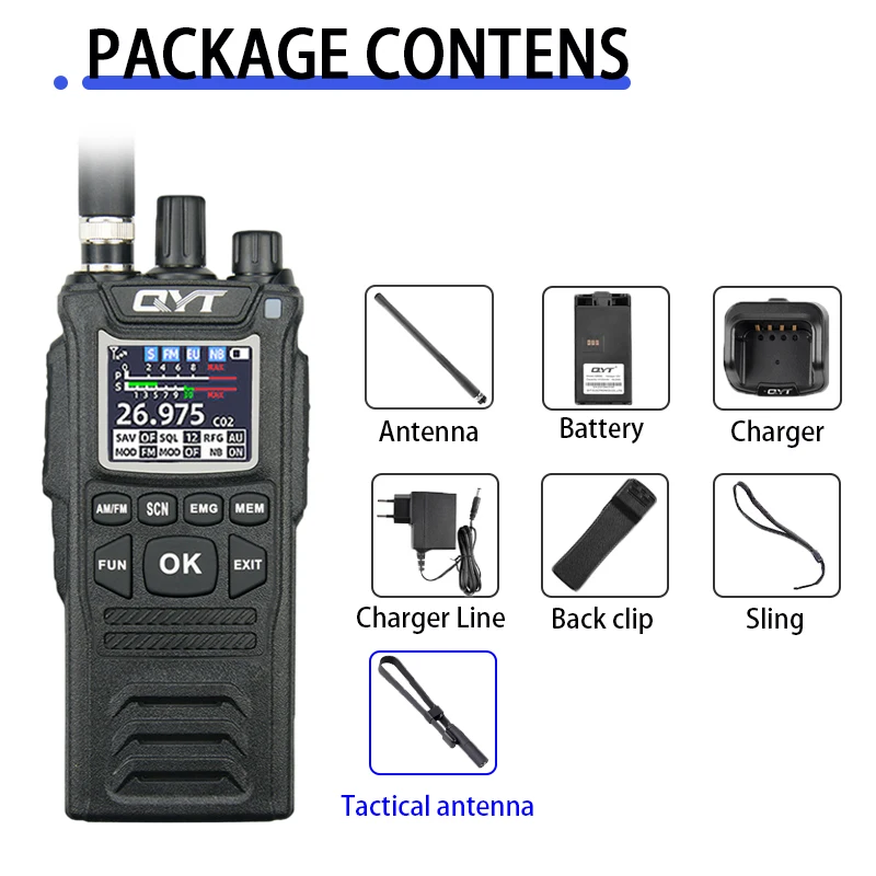 cheap walkie talkies QYT CB-58 Radio 4W 40 Channel AM/FM Standard Handheld Portable cb 58 CB Radio LED Display Screen Mode Citizen Band Walkie Talkie long range walkie talkies 50 miles Walkie Talkie