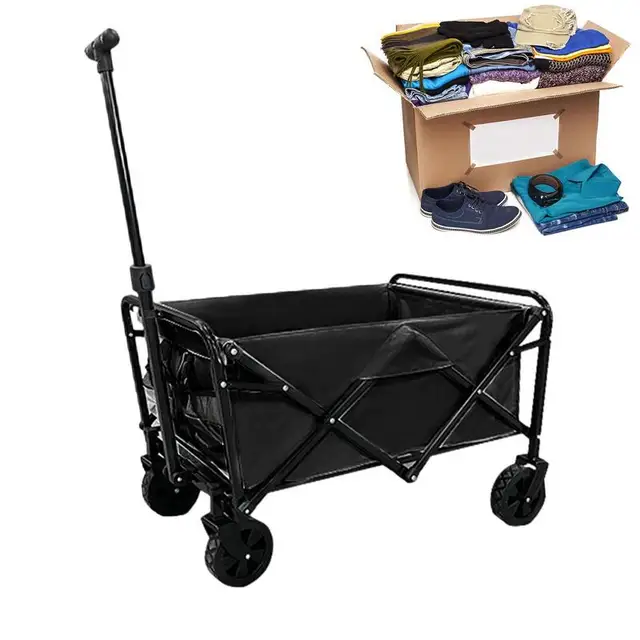 Kültéri Kemping Kosár 264 Lb Kapacitású Gördülő Kocsik Kerekekkel Összecsukható Közüzemi Kocsi Teherautó - Image 4