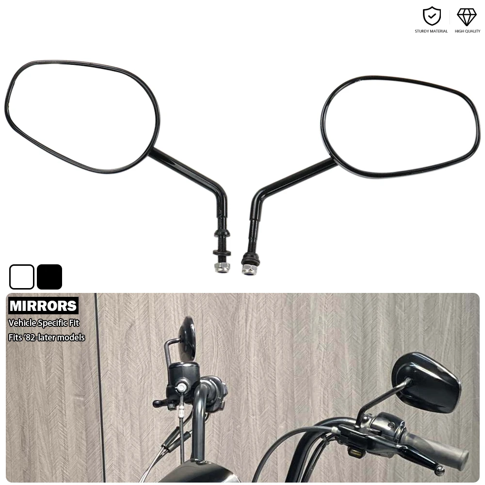 Specchietto Retrovisore Cromato Specchio Conico Da 8Mm Per Harley Dyna Super Sport Daytona Custom V-Rod Night Rod Special Ultra Tour Sturgis