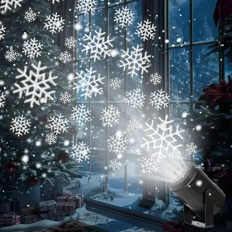 LED USB Snowflake Projector Holiday Outdoor Lamp Christmas Light Projection New Year Party Snow Spotlight