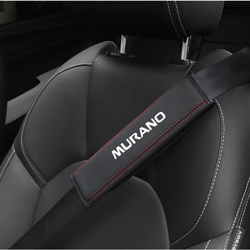 for Nissan Murano 2010 2013 2015 1pc Cowhide Car Interior Seat Belt Protector Cover For car Auto Accessories