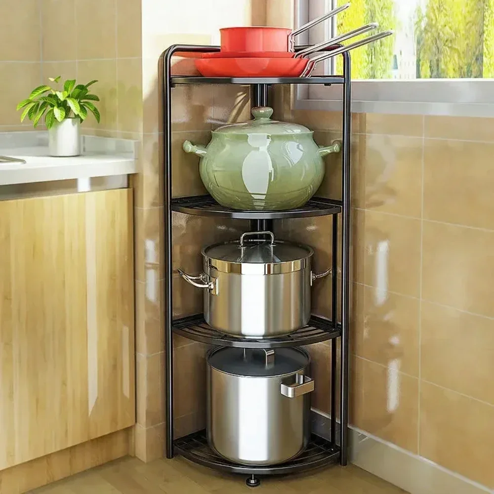 Movable Bathroom Corner Triangle Shelf Floor standing Toilet Multi Story Storage Rack Tier Corner Shelf Kitchen Storage Rack