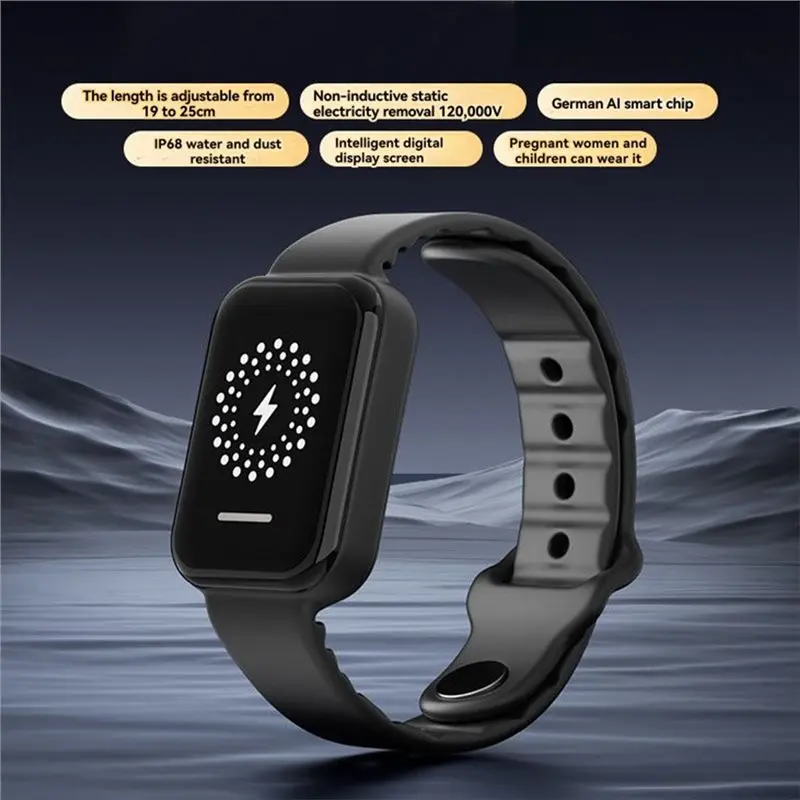 AI MCU 무선 정전기 방지 팔찌 스마트 손목 스트랩 에너지 버클 정전기 제거기 겨울용 손목밴드-ABIU