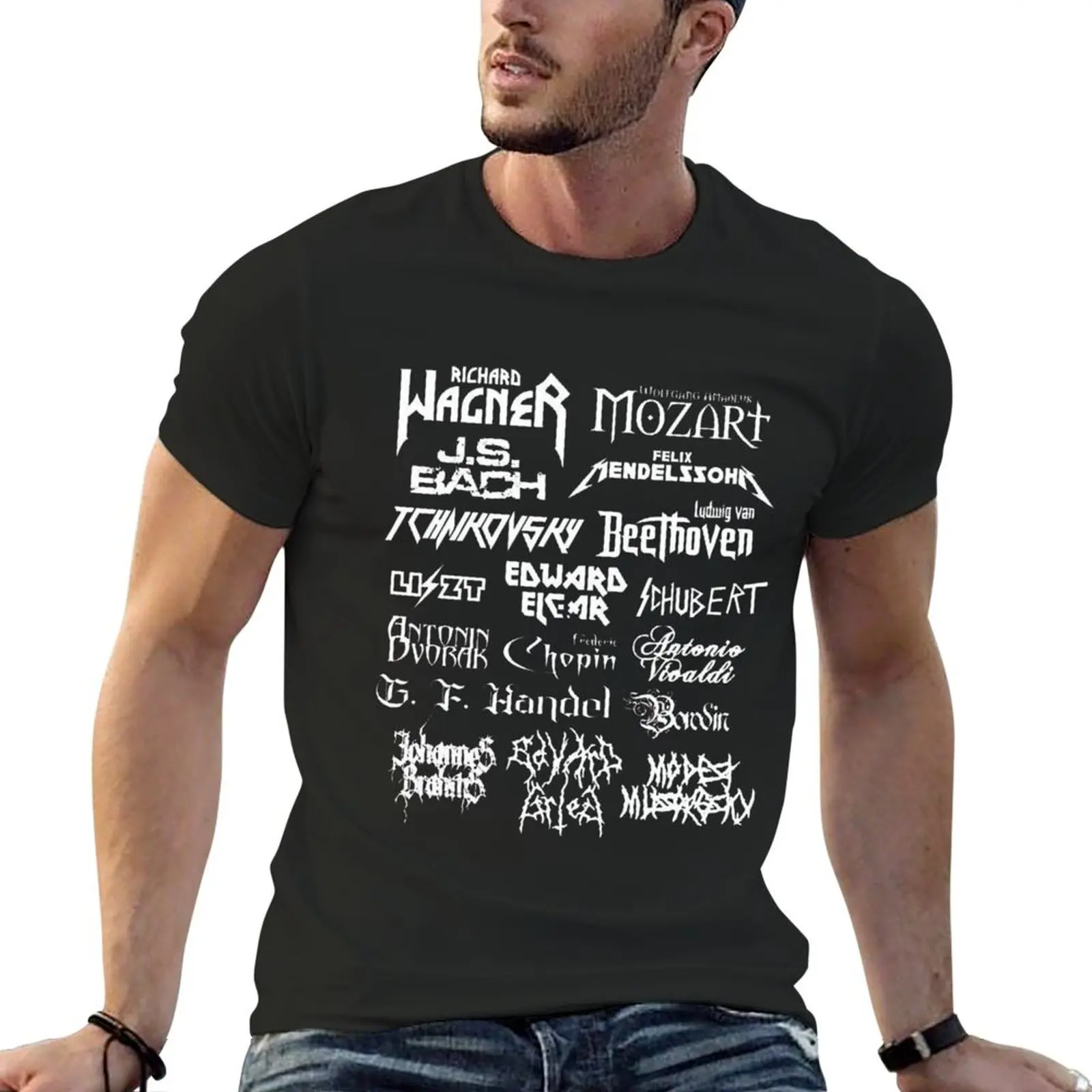 

Classical composers heavy metal font T-shirt heavyweights boys animal print plus sizes men graphic t shirts