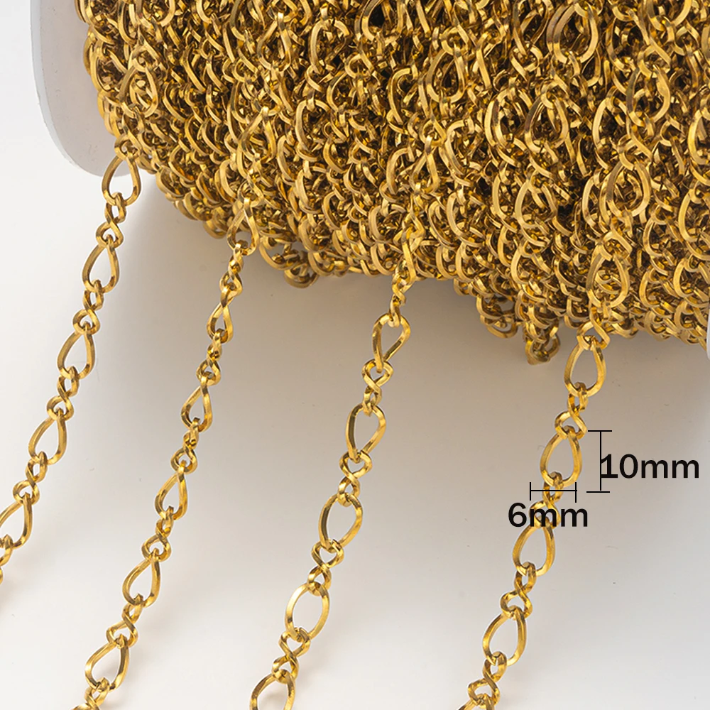1 Meter Edelstahl Büroklammer-Ketten Halskette Ovale Kabelketten für Halsketten Armbänder Basteln DIY Schmuckherstellung Zubehör – Detail 2
