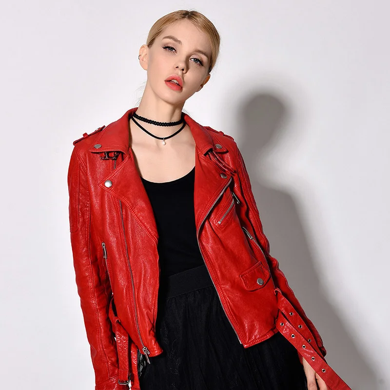 

2023Hot Sale High Quality 100%Genuine Sheepskin Coat Female Real Leather Jackets Women Spring AutumnMotorcycle Woman Jacke