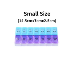 Compact and Colorful Travel Pill Organizer with Built - in Splitter (14 - grid small)