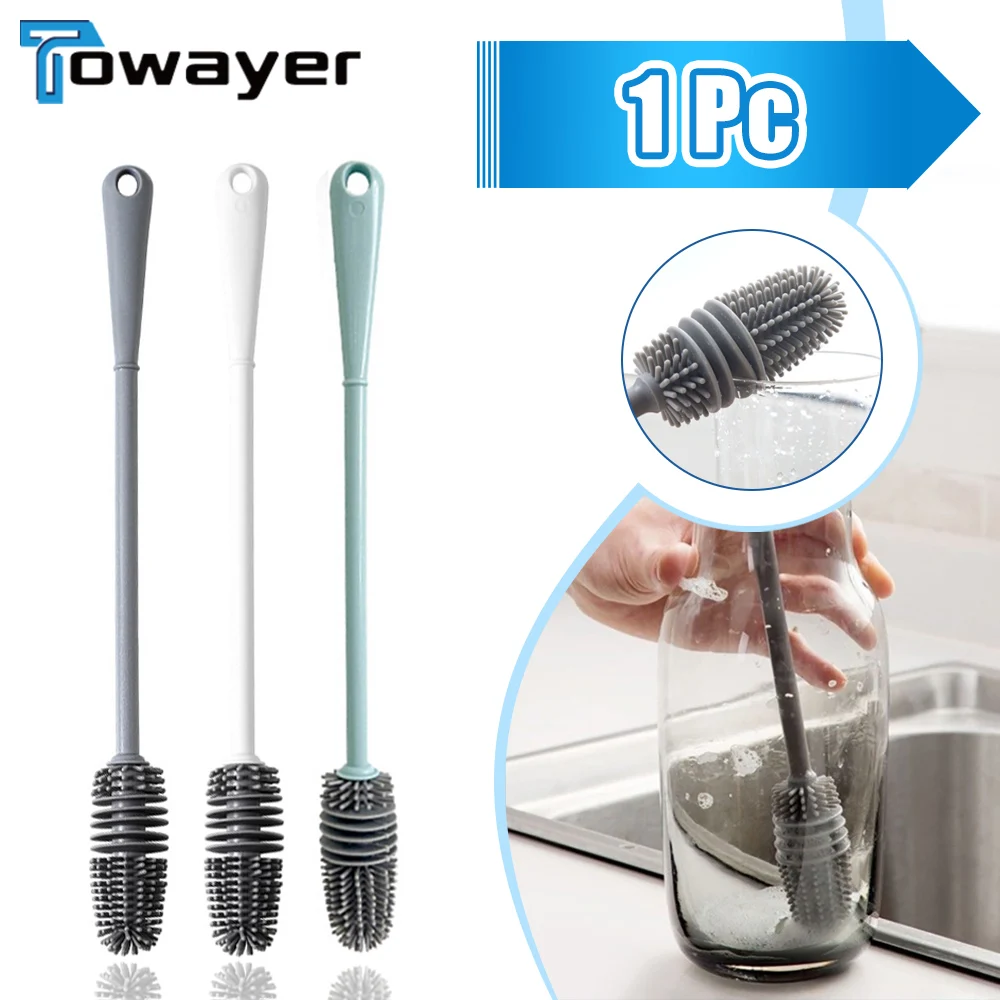 Water Bottle Brush, Short Handle Cleaner, 2.76x2.76in Spiral Cup