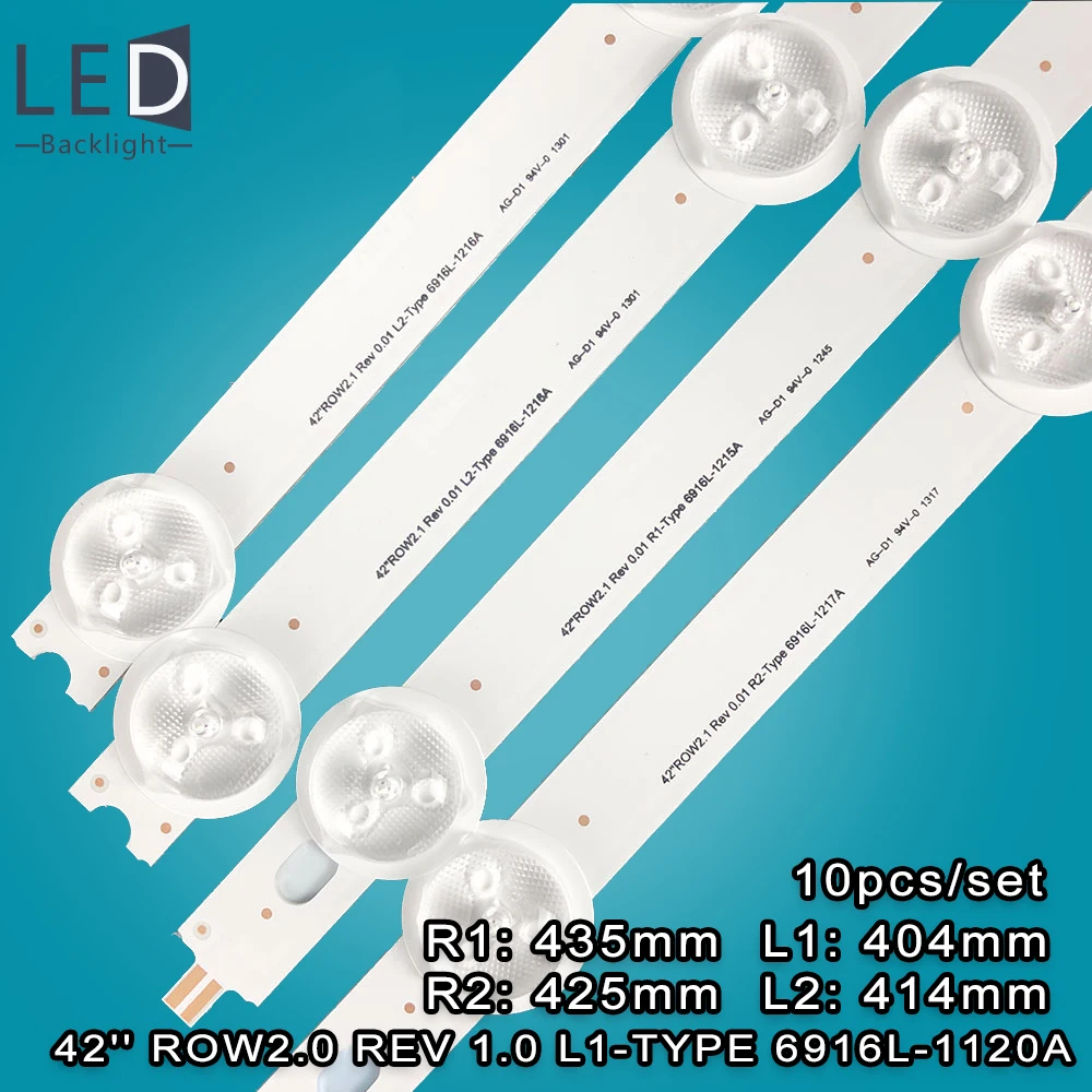 

10Pcs/set 42in LED Backlight Strip for LG 42LN 3V 1W 5led 42LA615V 42LA6200 42LA620V 42LN613V 42WL30MS-D 42LA6130-ZB 42LA6134-ZB