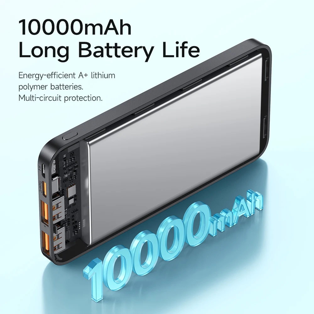 HOCO J101 22.5W 고속 충전 10000mAh 보조 배터리 (아이폰 16/15 Pro Max 울트라 슬림 PD USB C 삼성 S22 S23 호환)