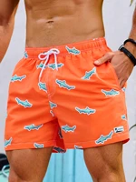 Summer New Men's Shorts Swimming Pants Drawstring Retro Fashion Print Holiday Beach Holiday Hawaiian Micro Elastic Shorts 1