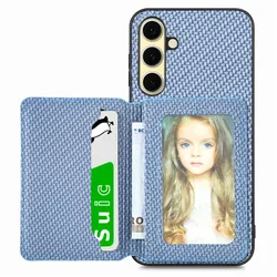 Luxury Leather Wallet Phone Case with Card Holder & Magnetic Stand - Samsung A55 (Blue)
