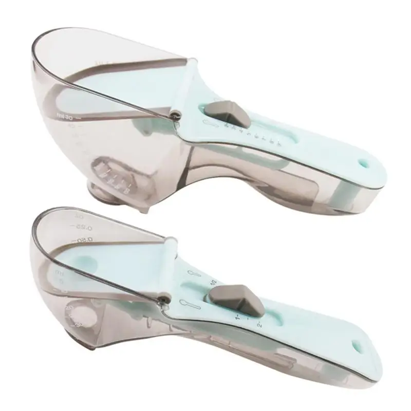 

2 Pcs Adjustable Measuring Spoons With Magnetic Snaps Baking Tool Multifunctional Measuring Cups Solid Powder Liquid Measurement