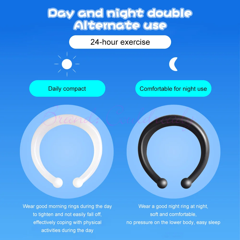 Male Sex Toys Foreskin Corrector for Men Penis Stretcher Delay Ejaculation Resistance Ring Daily/Night Use Cockring 2PCS