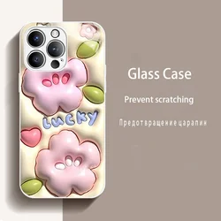 Luxury Tempered Glass Phone Case Shell - iPhone 15 (Silver)