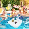 Inflatable Drink Holder Inflatable Drink Cup Holder Large Capacity Water Fun Toys Float Coasters Hold 4 Beer Cans For Swimming 3